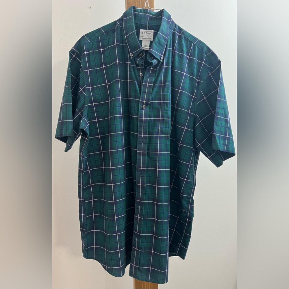 L.L. Bean Men's Green Plaid Shirt‎